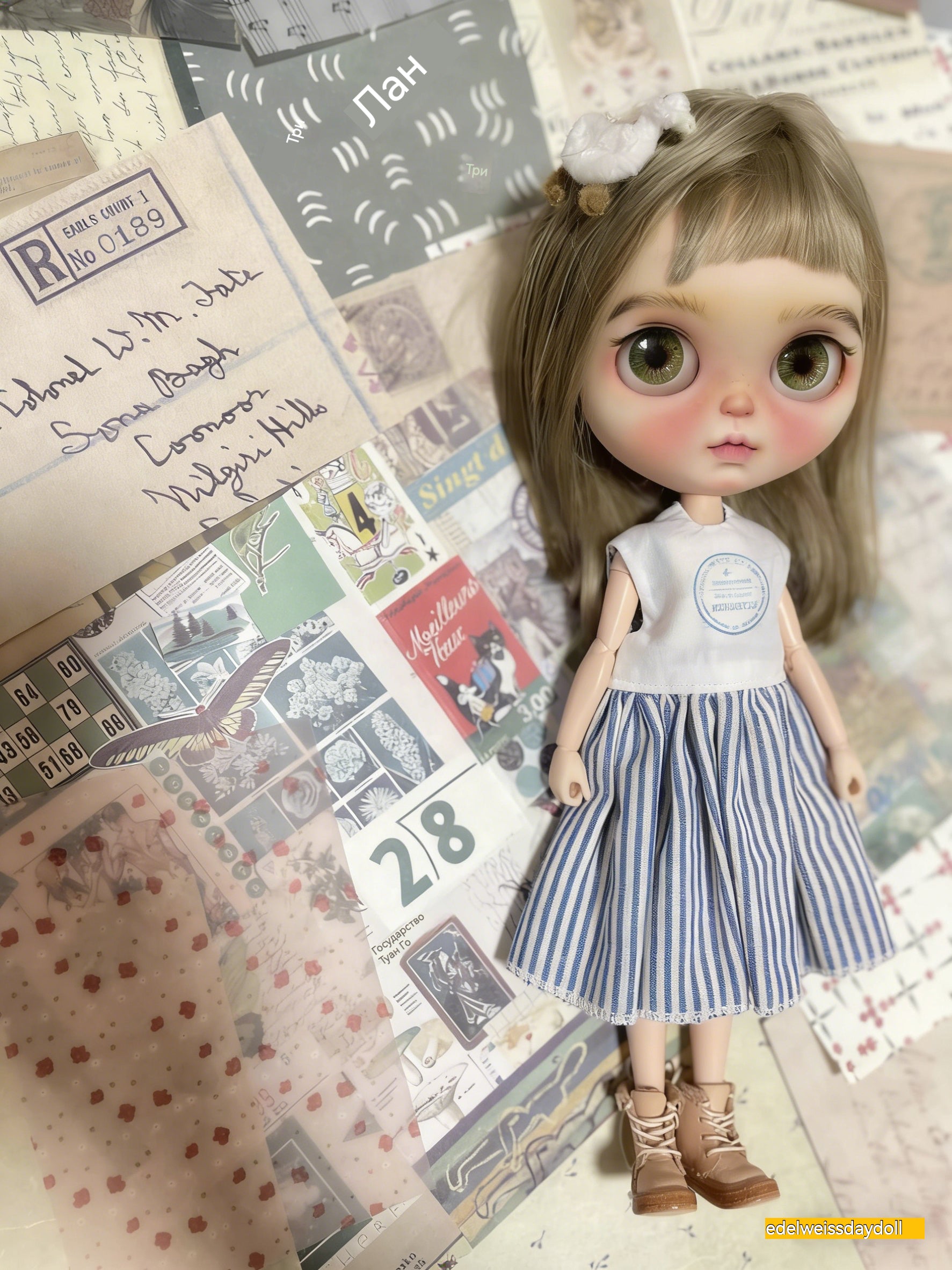 Poupée OOAK Blythe TBL Custom Edelweiss – Unique, Faite Main, Avec Tenue