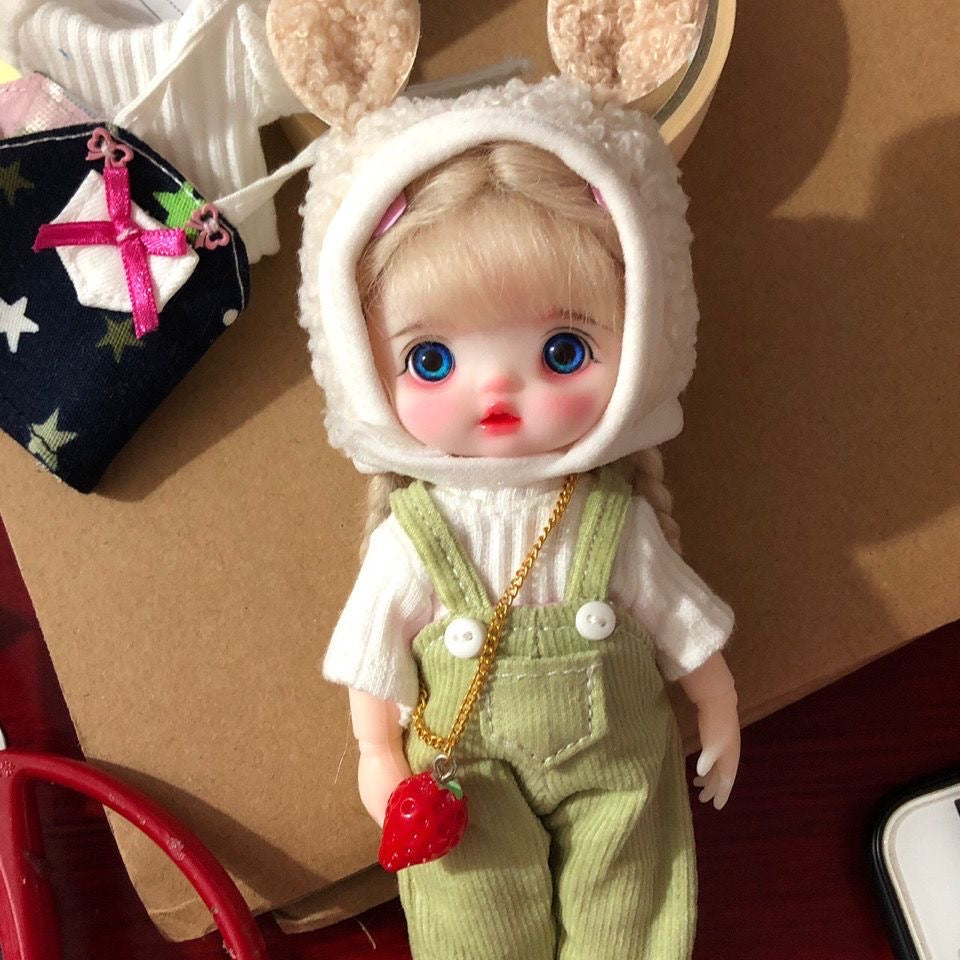 Full set-16cm doll with clothing suit-16cm doll clothes set-BJD clothing Suit-Bjd Outifts with makeup04