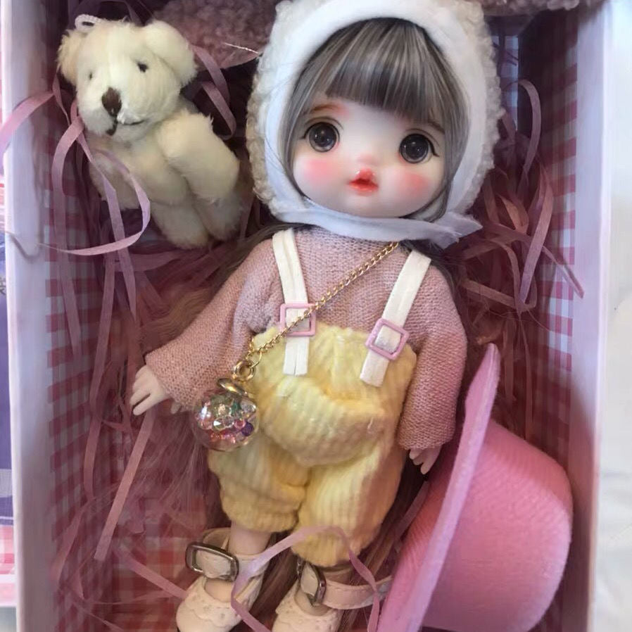 Full set-16cm doll with clothing suit-16cm doll clothes set-BJD clothing Suit-Bjd Outifts with makeup05