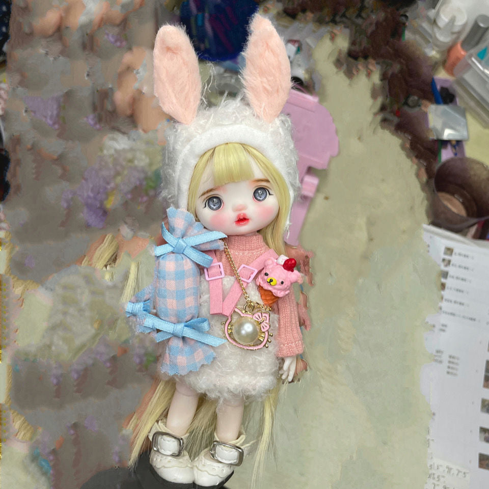 Full set-16cm doll with clothing suit-16cm doll clothes set-BJD clothing Suit-Bjd Outifts with make up06