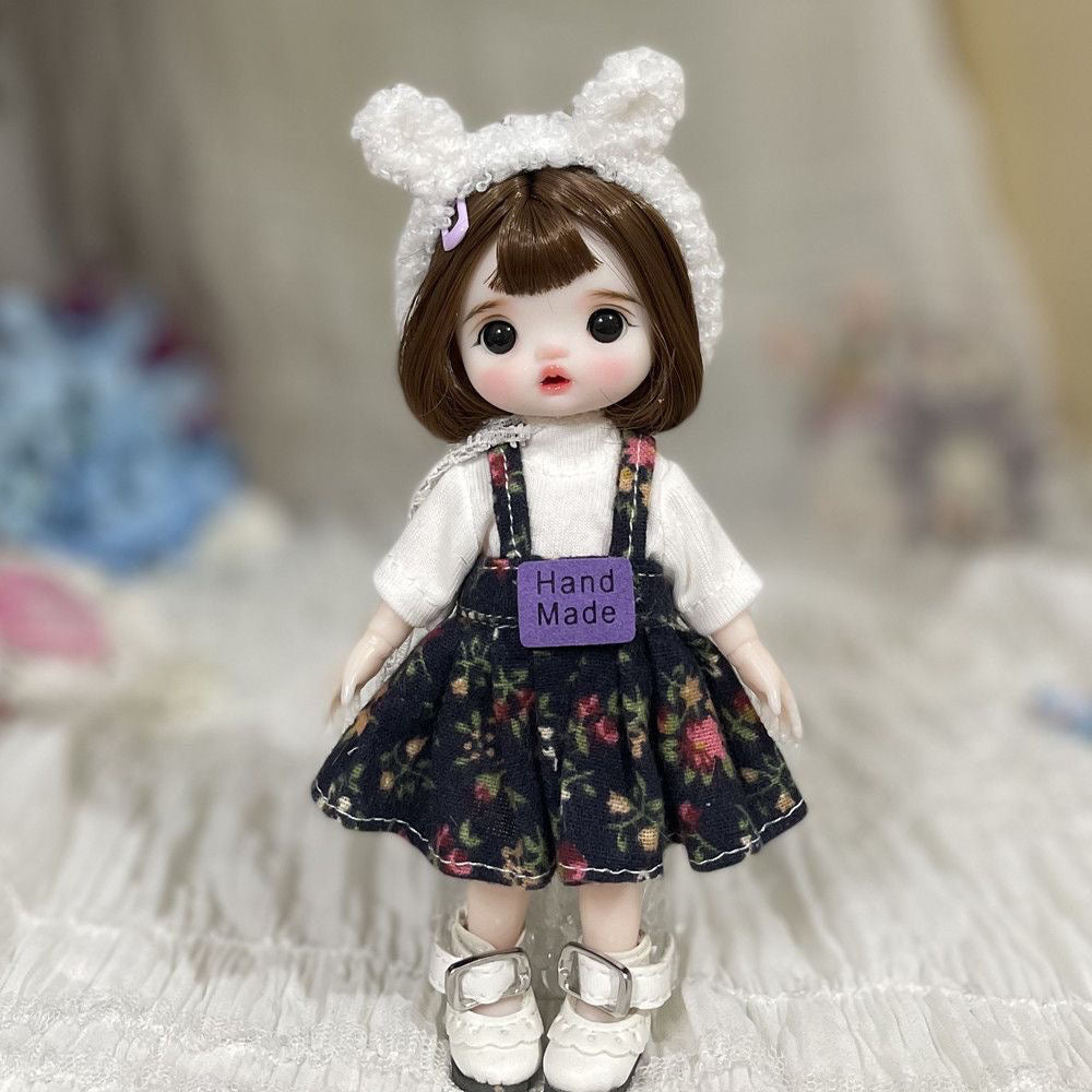 Full set-16cm doll with clothing suit-16cm doll clothes set-BJD clothing Suit-Bjd Outifts with makeup07