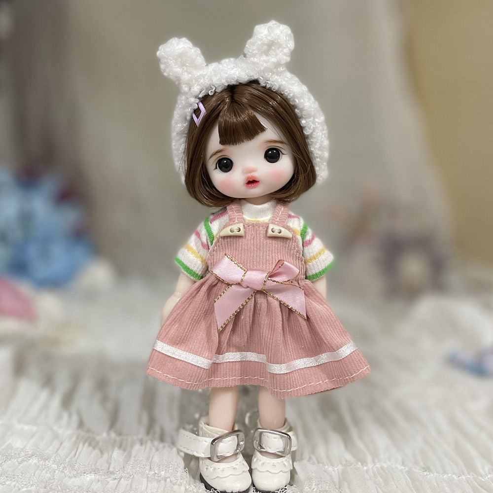 Full set-16cm doll with clothing suit-16cm doll clothes set-BJD clothing Suit-Bjd Outifts with makeup09