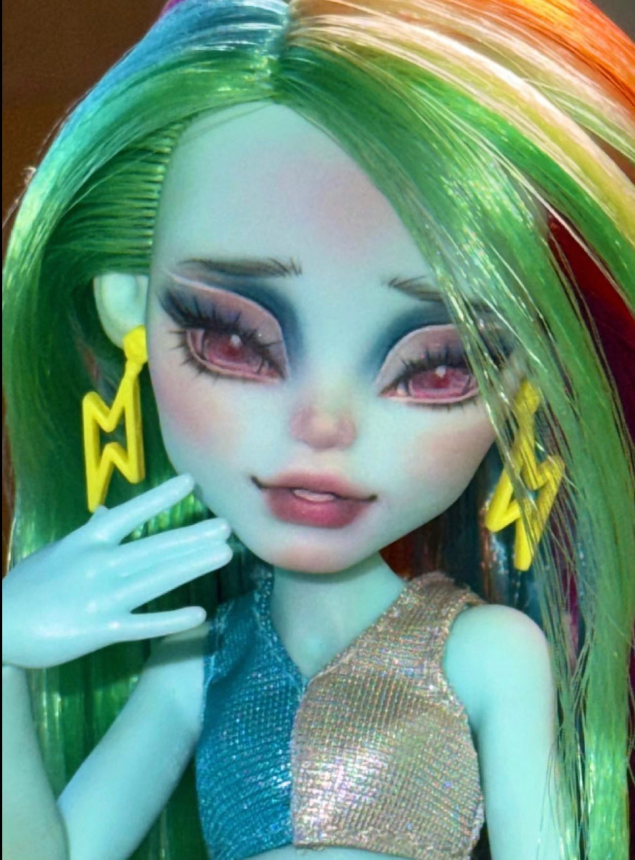 MONSTER HIGH DOLL OOAK CUSTOM,MONSTER HIGH DOLLS REPAINT,FRANKIE,DRACULAURA,LAGOONA ETC.- ART DOLL 0189