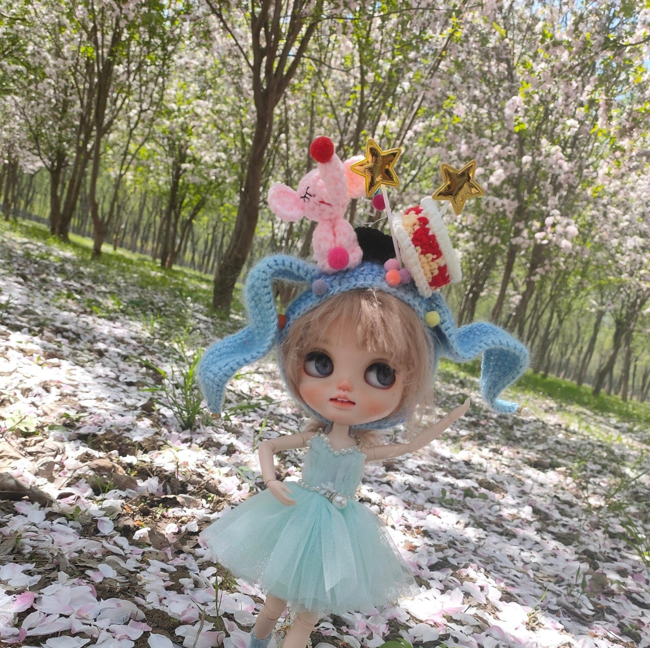 Happy Easter 2024 Handmade hat for Blythe,BJD 1/6 Doll Cl 02