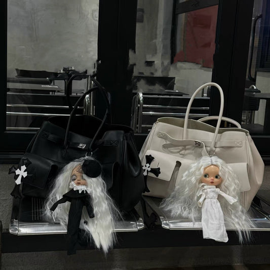 Blythe doll bag,goth style,chic design black and white 01