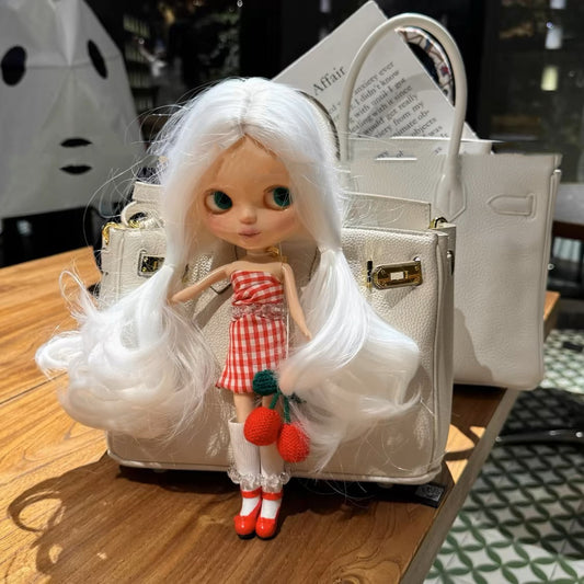 Blythe custom doll bag,vintage style,chic design white 010