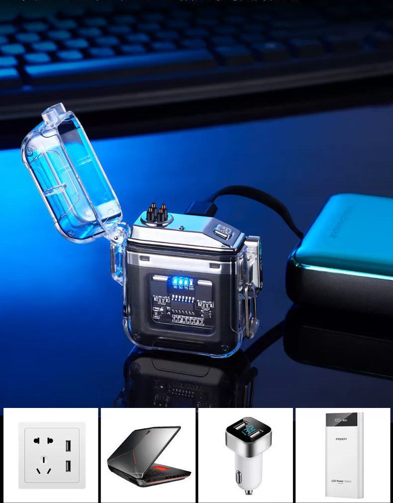 Outdoor Electric Lighter - Three Lighting Modes, IP56 Waterproof, Fast Charging, Windproof, Perfect for Camping, Night Walking, and Fishing - Multiple Colors Available