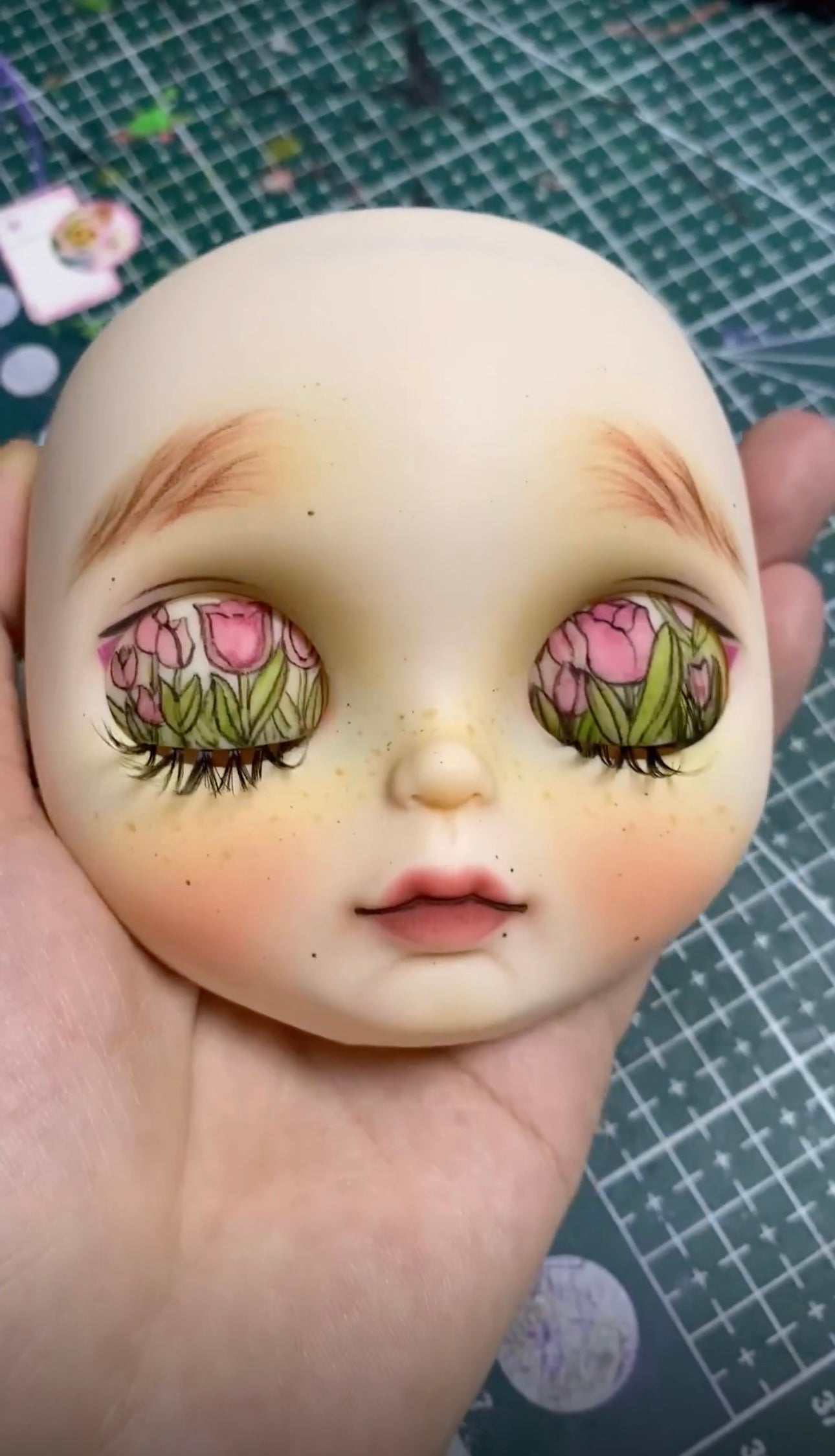 Halloween Blythe Doll Custom Faceplate with Makeup(White Skin) 07