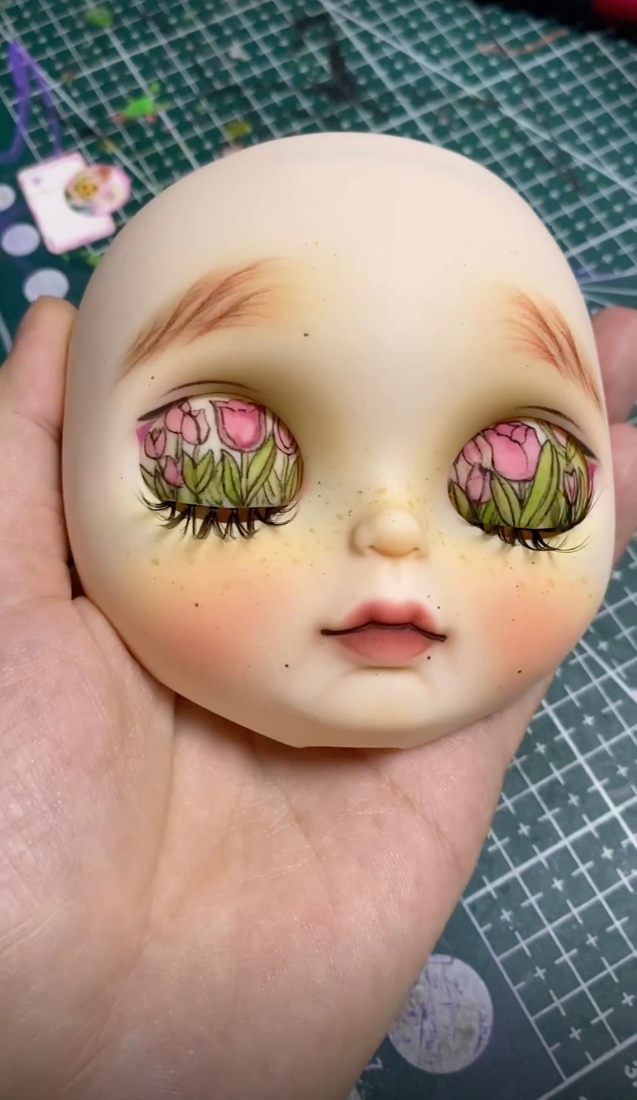 Halloween Blythe Doll Custom Faceplate with Makeup(White Skin) 07