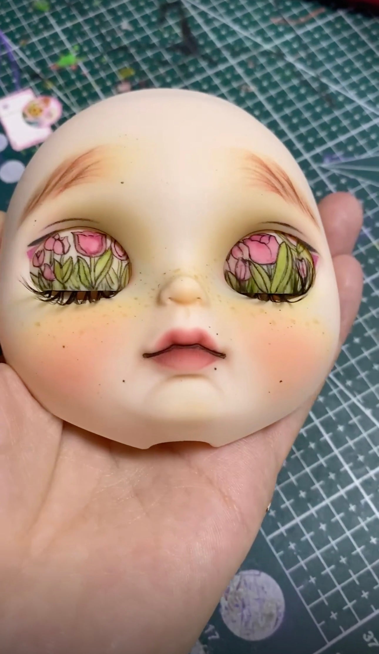 Halloween Blythe Doll Custom Faceplate with Makeup(White Skin) 07
