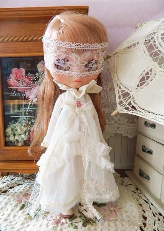 Pink Dress Night Dress for Blythe,BJD 1/6 Doll Clothes Customized 016