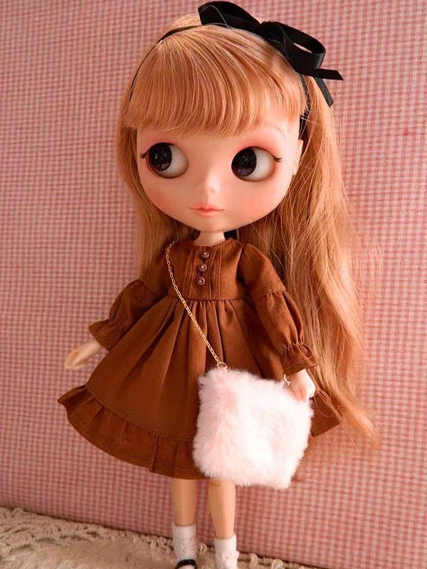Pink Dress Night Dress for Blythe,BJD 1/6 Doll Clothes Customized 020