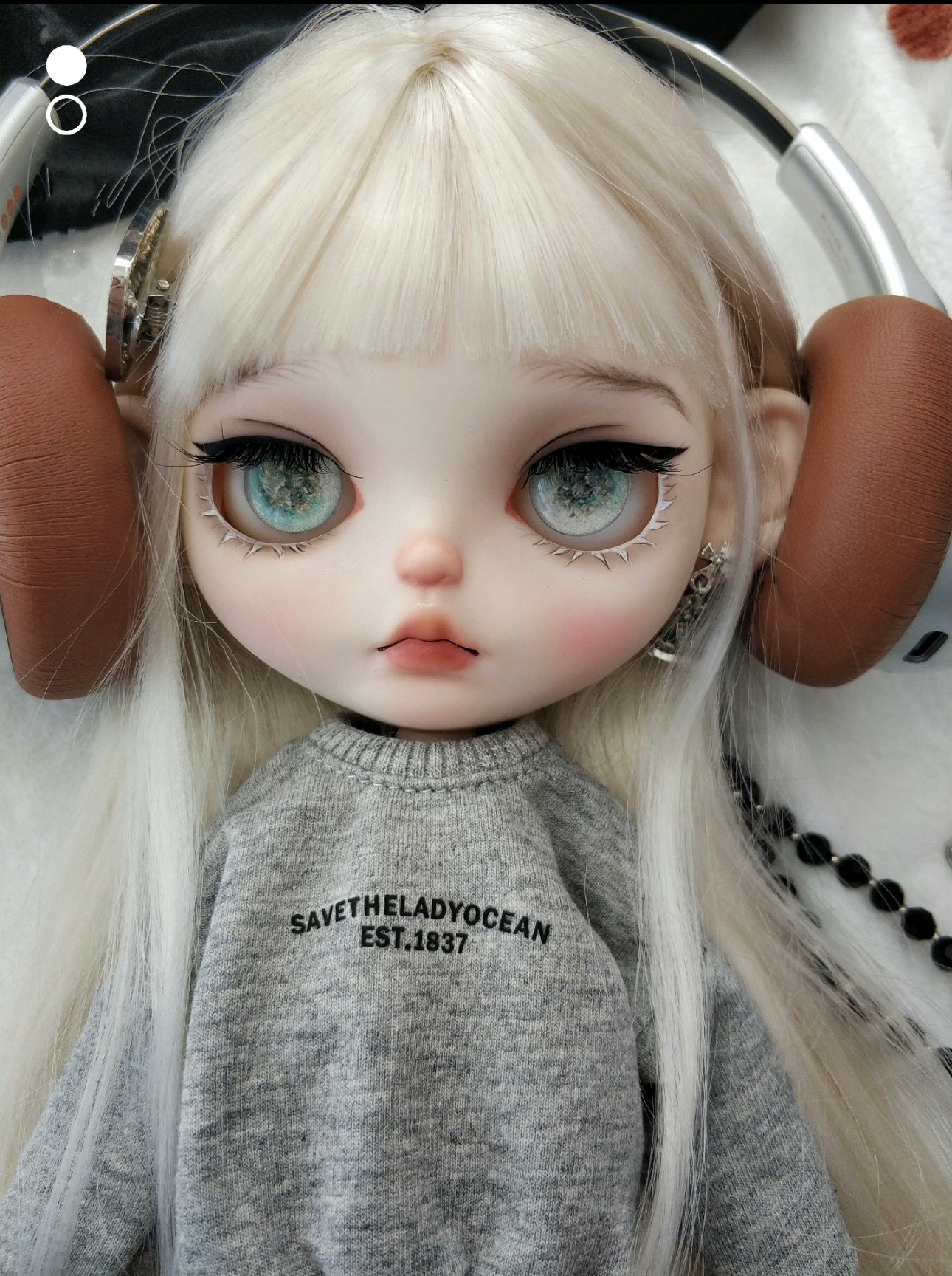 Halloween Blythe Doll Custom Faceplate with Makeup(White Skin) 011