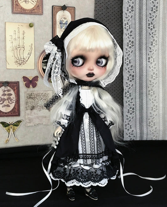 Halloween Long Dress Night Dress for Blythe,BJD 1/6 Doll Clothes Customized 014