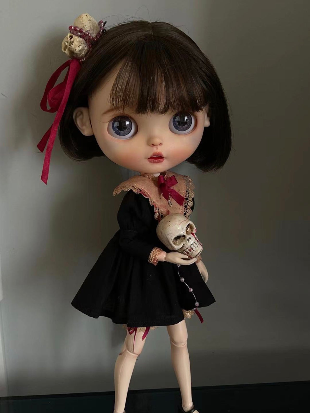 White Long Dress Night Dress for Blythe,BJD 1/6 Doll Clothes Customized 05