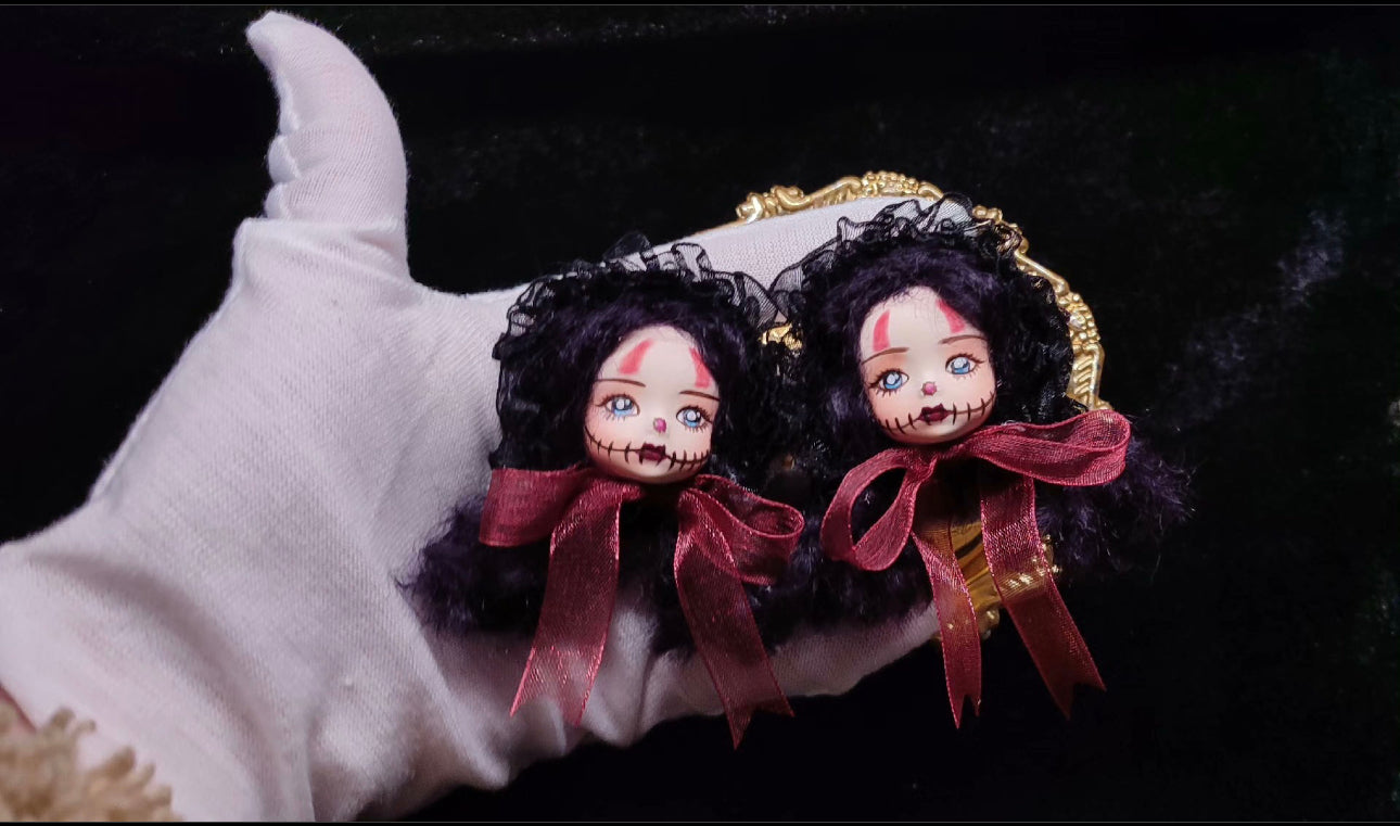 HALLOWEEN BJD DOLL CLAY SCULPT DOLLS ,POLYMER CLAY DOLL EARRINGS(1PAIR)04