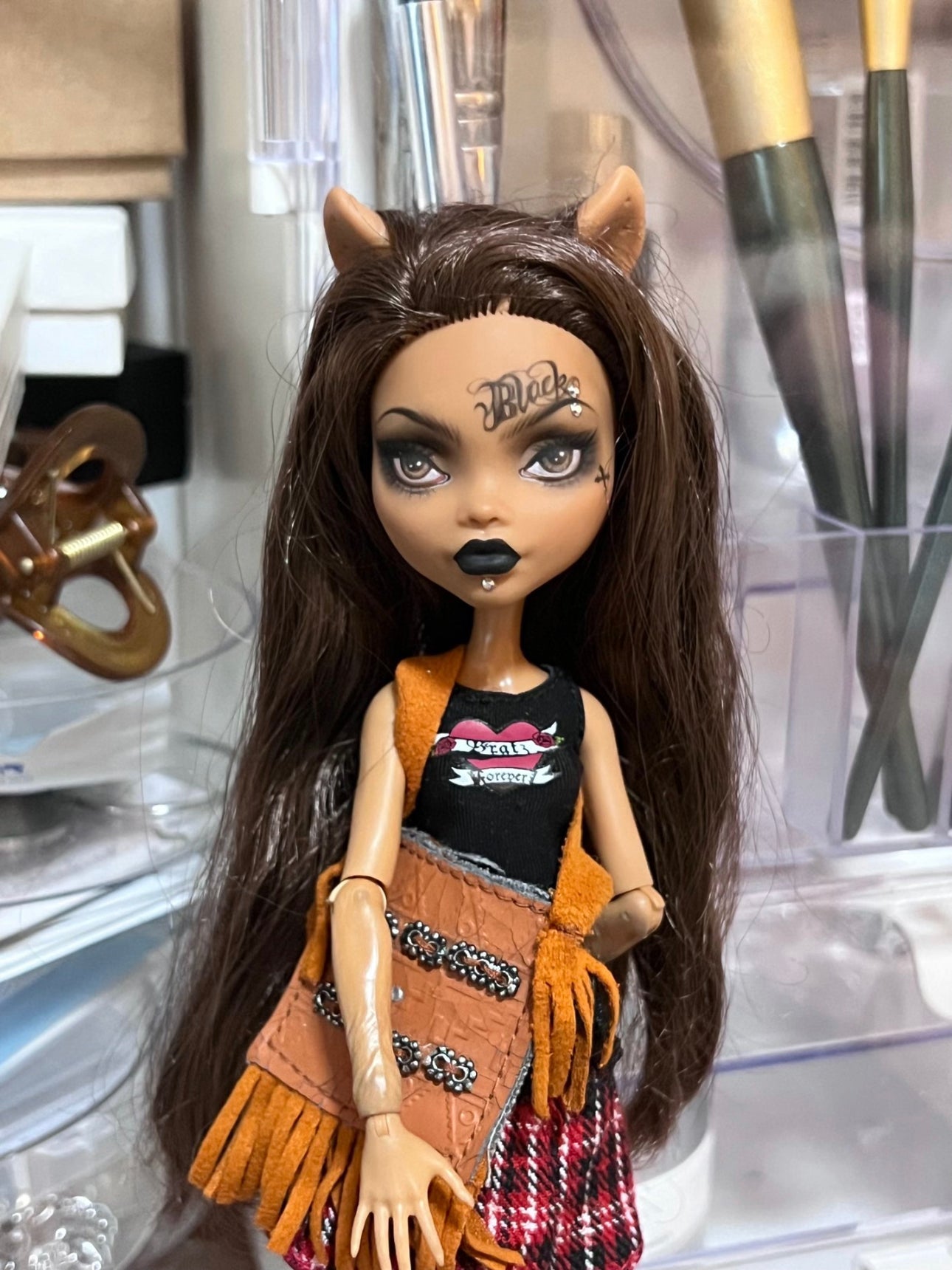 MONSTER HIGH DOLL OOAK CUSTOM,MONSTER HIGH DOLLS REPAINT,FRANKIE,DRACULAURA,LAGOONA ETC.- ART DOLL 0188