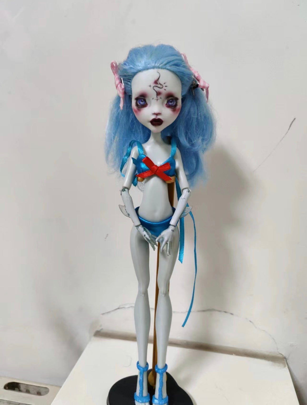 MONSTER HIGH DOLL OOAK CUSTOM,MONSTER HIGH DOLLS REPAINT,FRANKIE,DRACULAURA,LAGOONA - ART DOLL 102