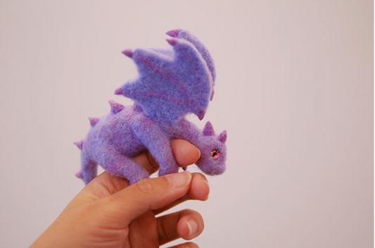 Drangon needle felted wool Material Kit Halloween Christmas Gift012