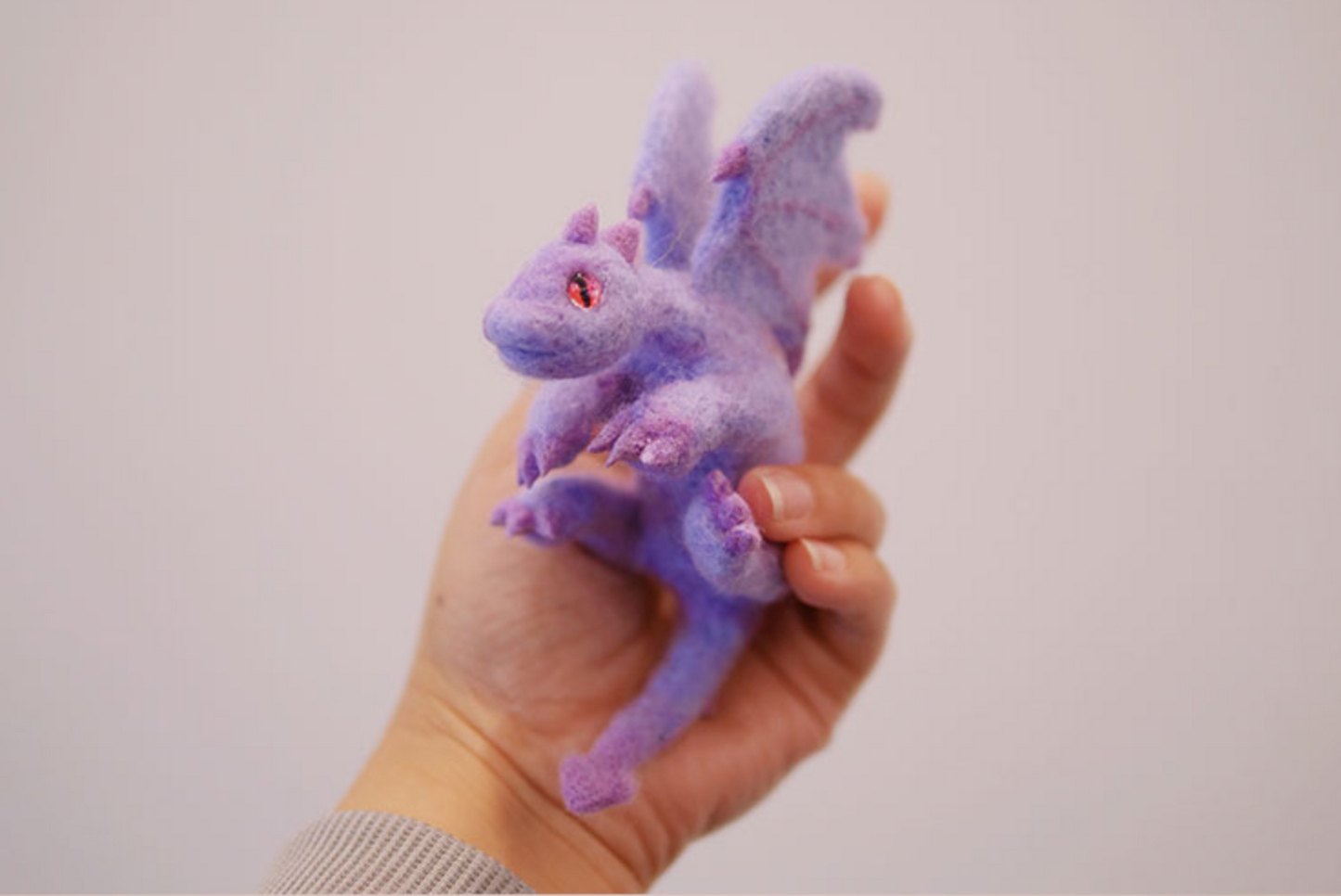 Drangon needle felted wool Material Kit Halloween Christmas Gift012