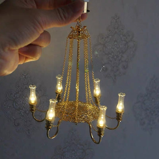 BJD Furniture Crystal chandeliers lights app control for YOSD/MSD/SD size Ball-jointed doll