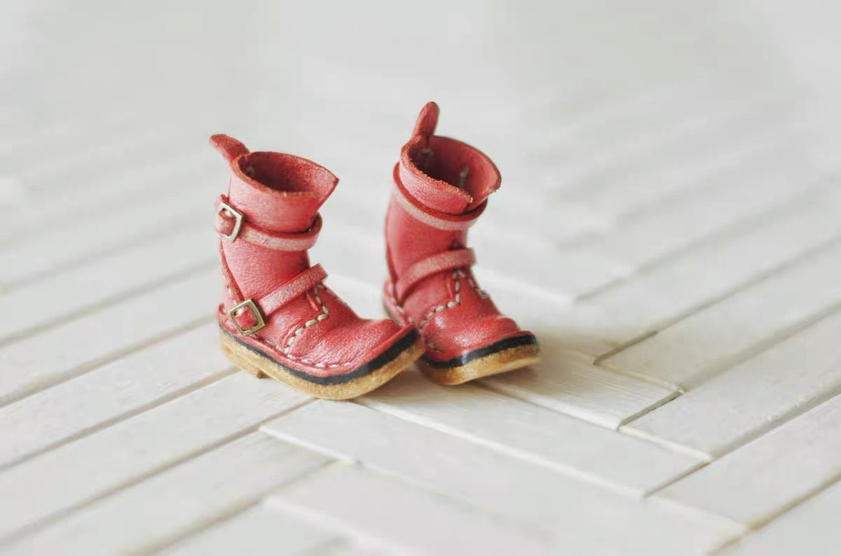 BJD Shoes Cute Short leather Boots for BLYTHE OB24 OB22 OZS Size Ball-jointed Doll