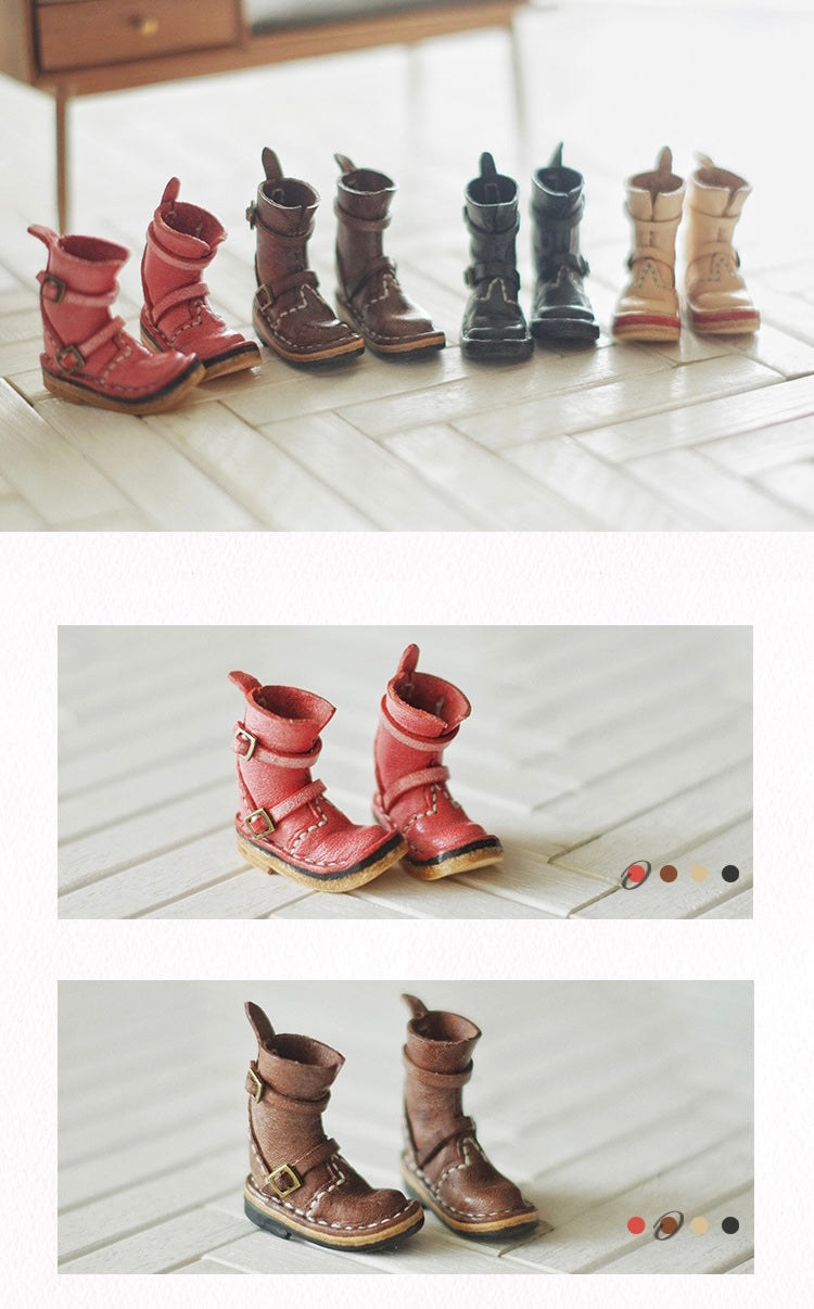 BJD Shoes Cute Short leather Boots for BLYTHE OB24 OB22 OZS Size Ball-jointed Doll