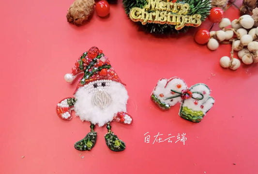 DIY Embroidery Kit- Santa Claus Pattern-embroidery beginner kit Handmade Craft Kit-Christmas Gift02