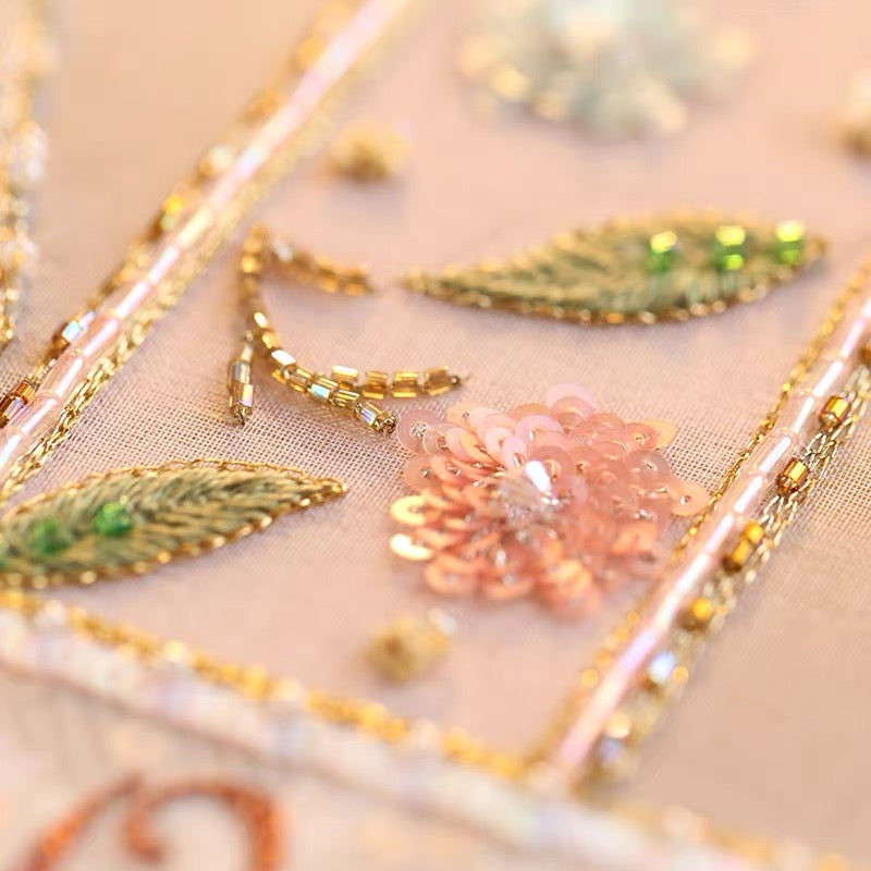 DIY Embroidery Kit- Carousel Chinese silk Bead Embroidered 40cm Embroidery Beginner Kit Handmade Craft Kit 04