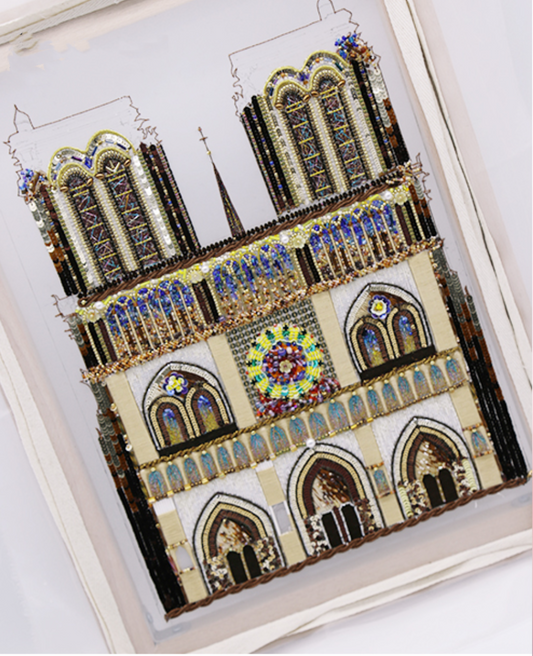 Chinese silk Bead Embroidered 《Notre Dame de Paris》 Embroidery for Beginner Kit 010