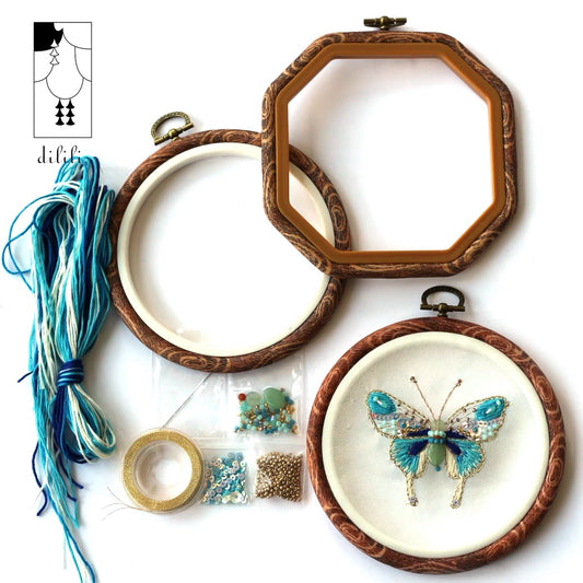 Chinese silk Bead Embroidered Hydrangea Embroidery Beginner Kit 09