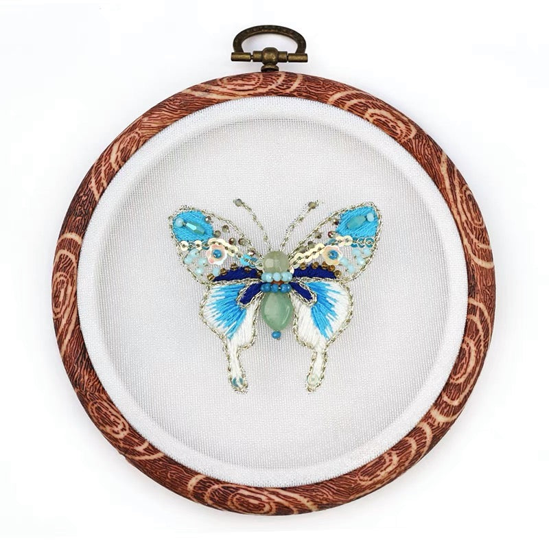 Chinese silk Bead Embroidered Hydrangea Embroidery Beginner Kit 09