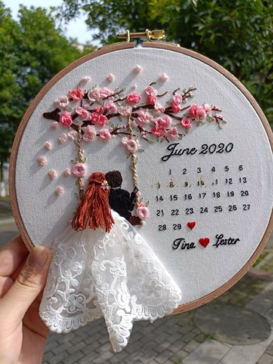 DIY 《wedding》 Embroidery Craft Kit. Embroidery Beginner Kit 010