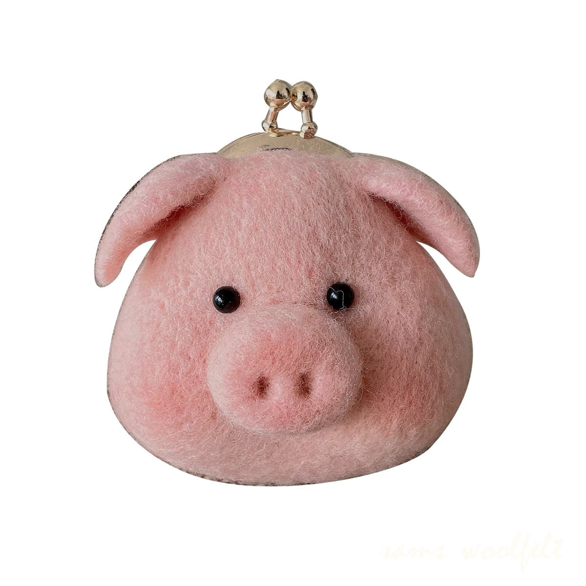 Needle felted wool Felting Animals 《PIG》Material Kit Handmade Craft Wallets 017
