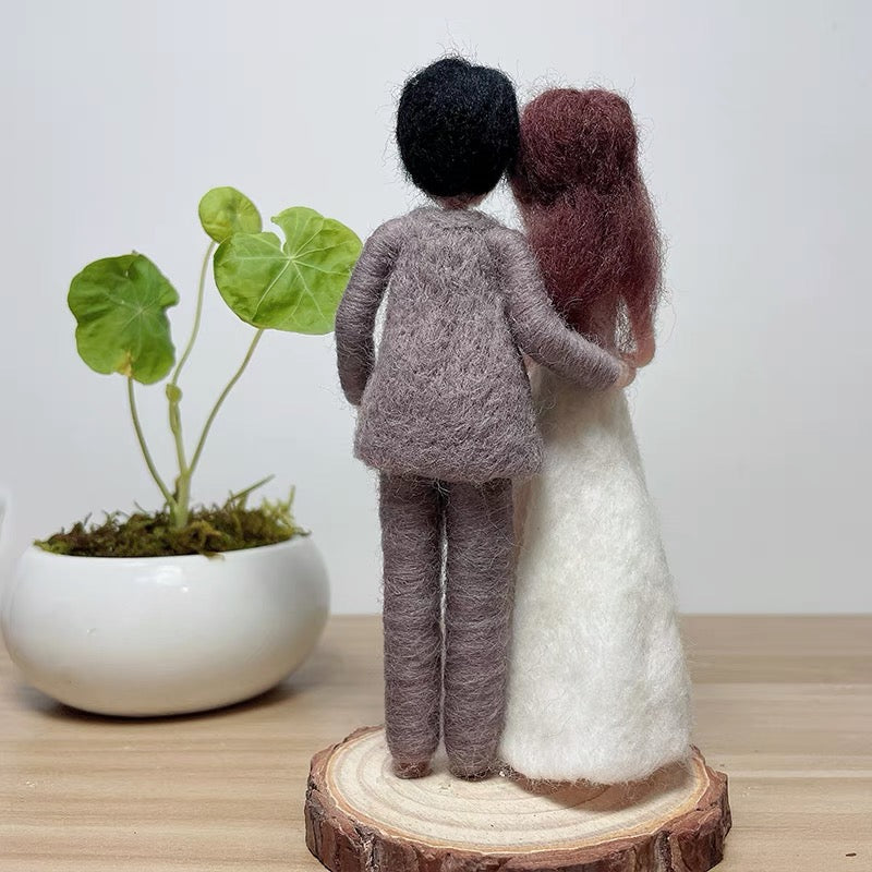 Needle felted wool Felting 《WEDDING》Material Kit Handmade Craft  Valentine's Day Gift 022