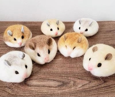 Needle felted wool Felting 《hamster》Material Kit Handmade Craft buy one get one free 029