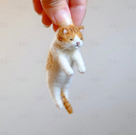 Needle felted wool Felting Animals《key chain》Material Kit Handmade Craft for beginner 025
