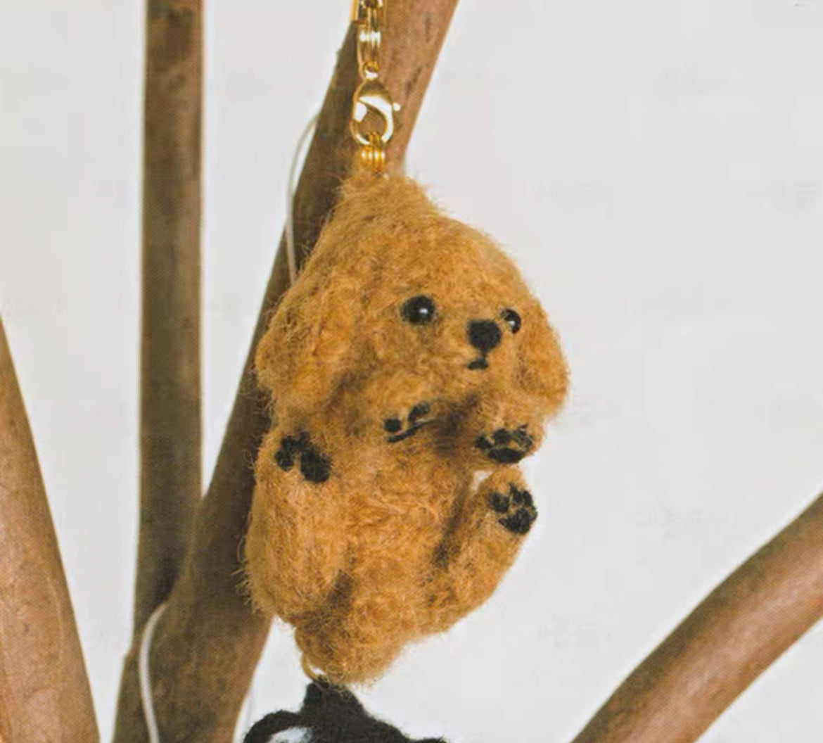 Needle felted wool Felting Animals《key chain》Material Kit Handmade Craft for beginner 025