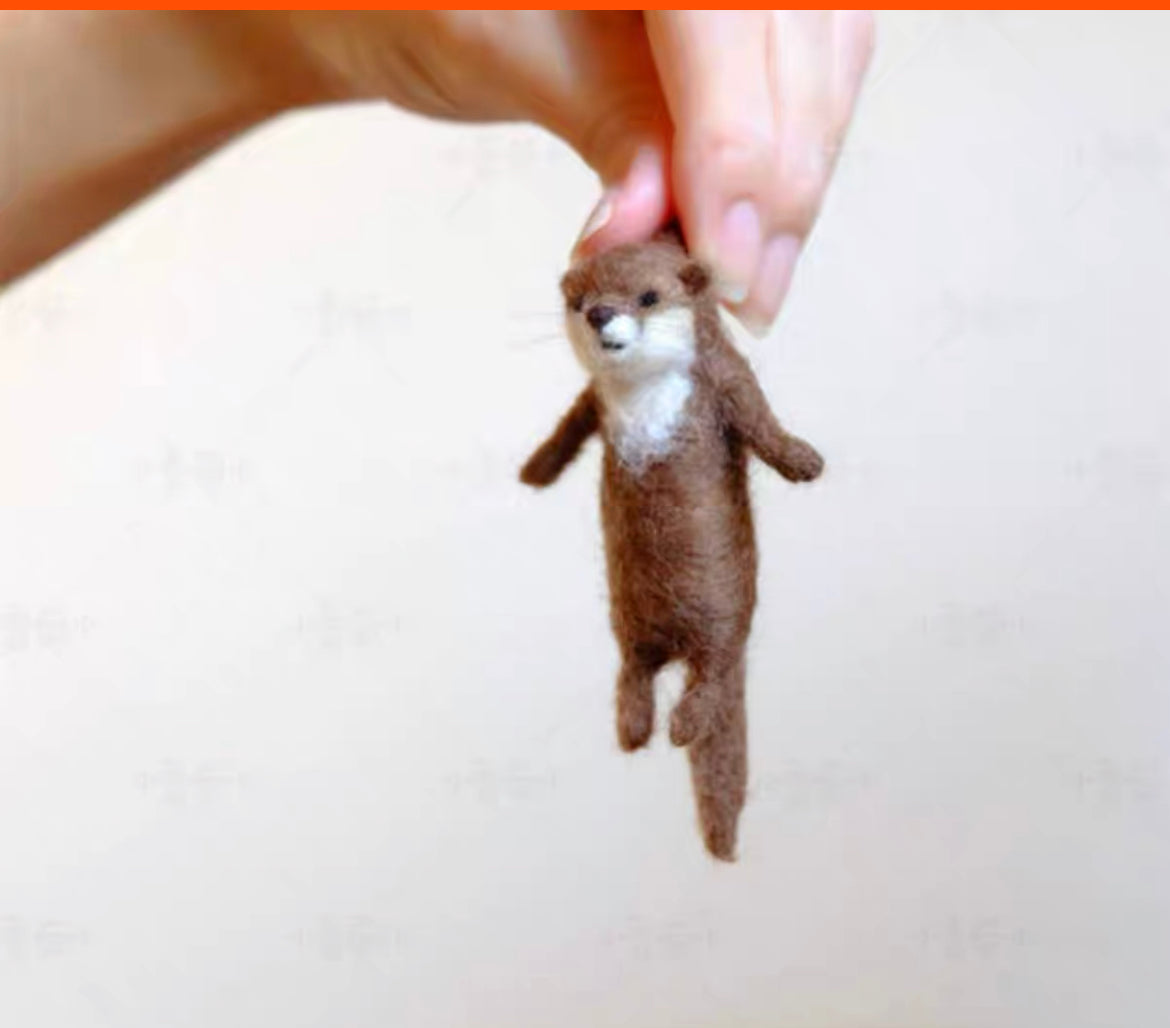 Needle felted wool Felting Animals Material Kit Handmade Craft Valentine's Day Gift 023