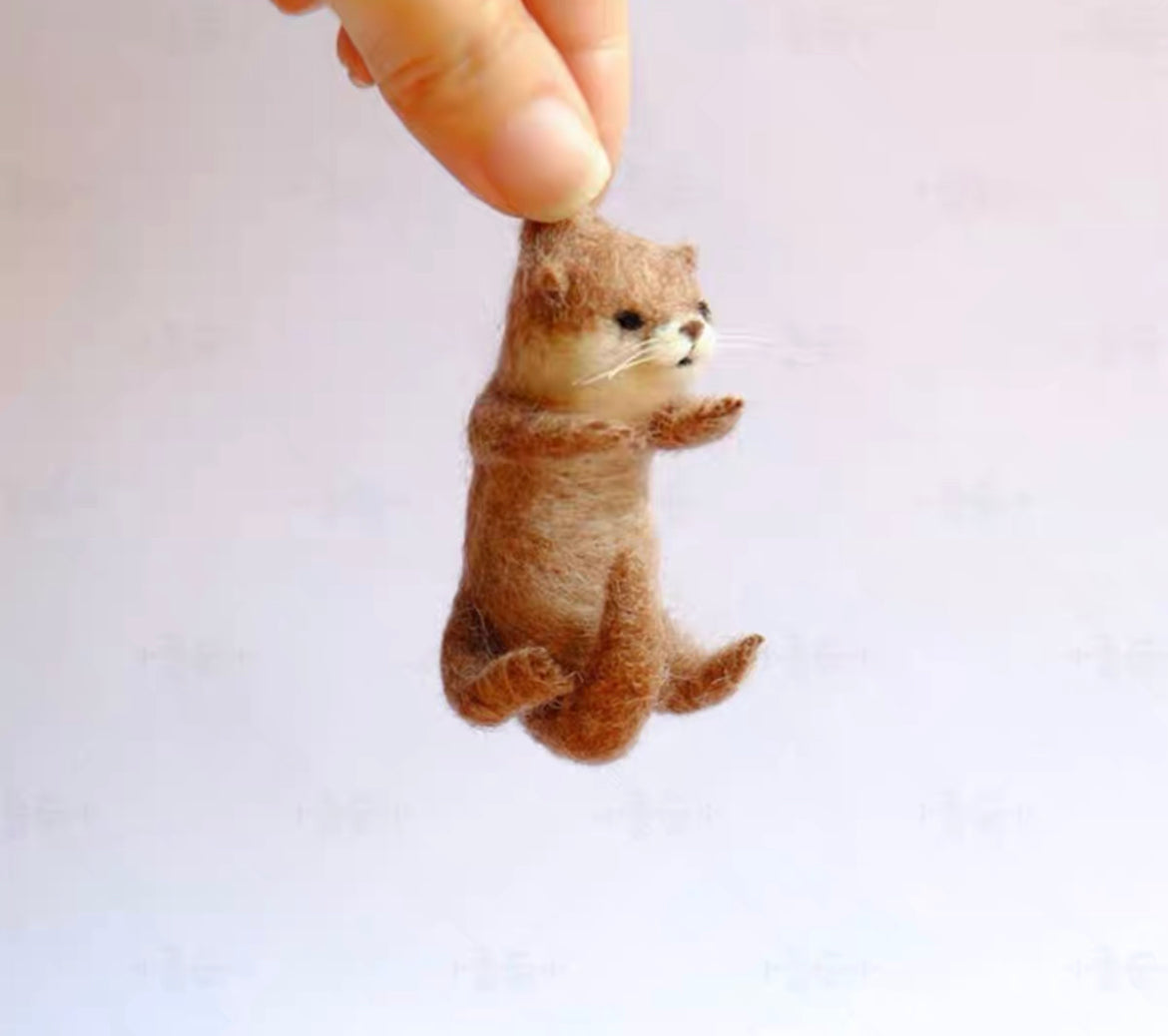 Needle felted wool Felting Animals Material Kit Handmade Craft Valentine's Day Gift 023