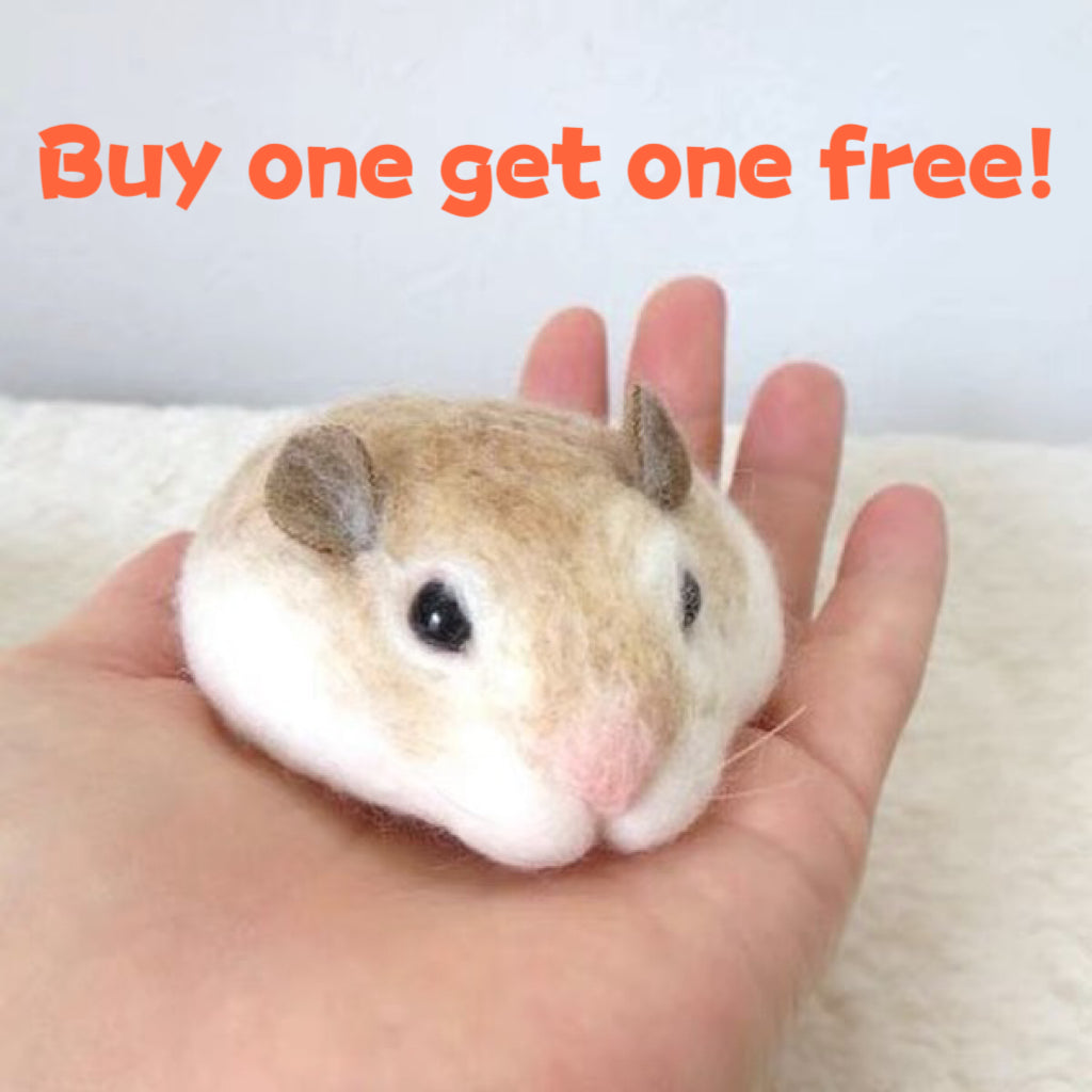 Needle felted wool Felting 《hamster》Material Kit Handmade Craft buy one get one free 029