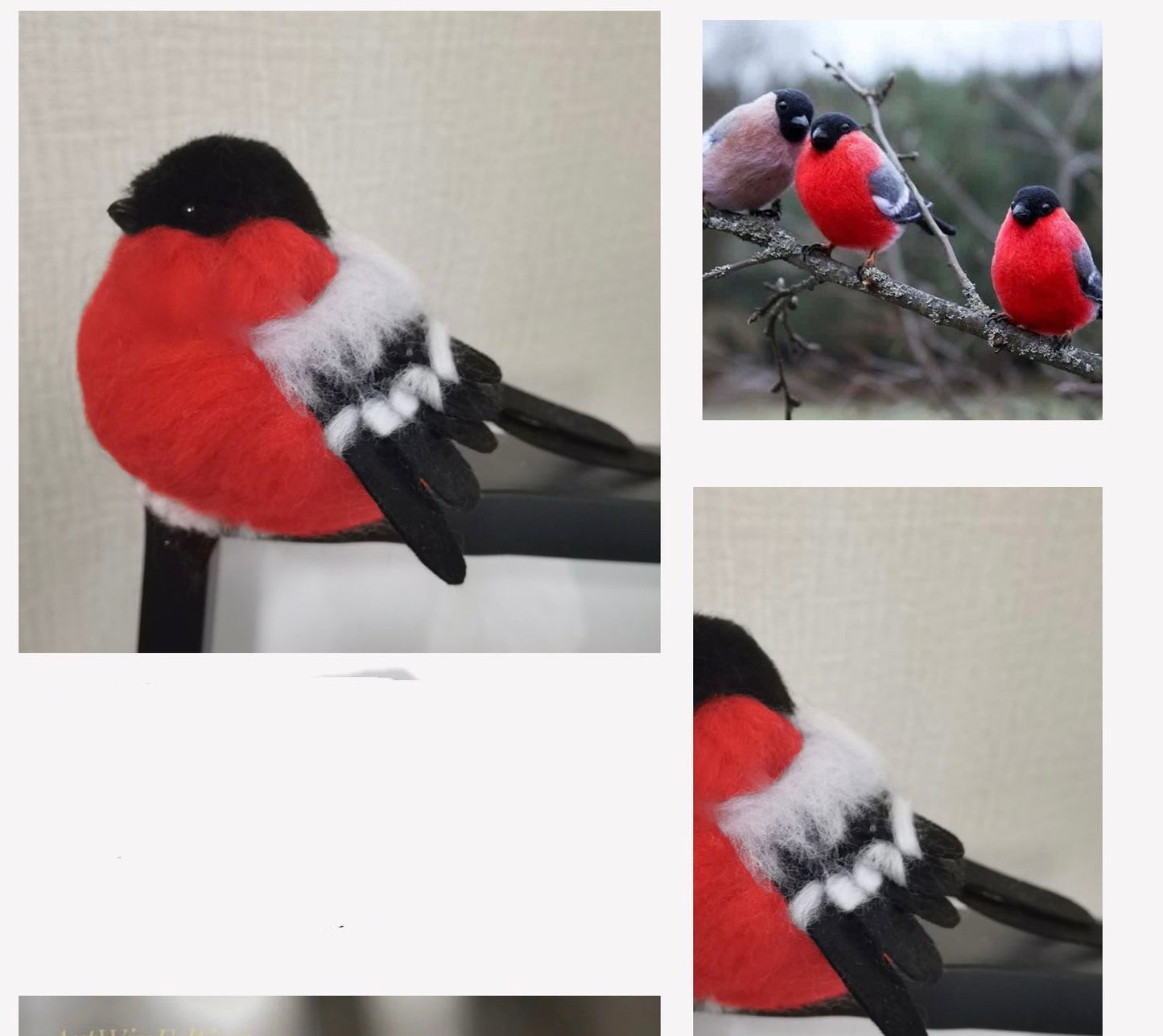 Needle felted wool Felting Animals《BIRDS》Material Kit Handmade Craft for beginner 028