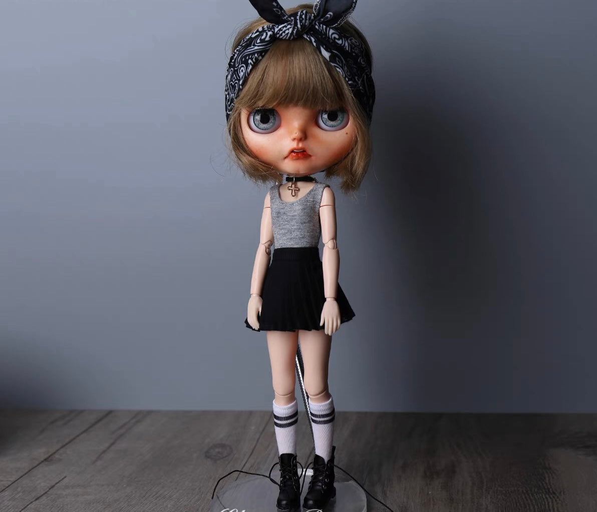 Neo Blythe Doll Clothes Dress Socks Set for Ob24 Ob22 Ob11 Doll Outfit 