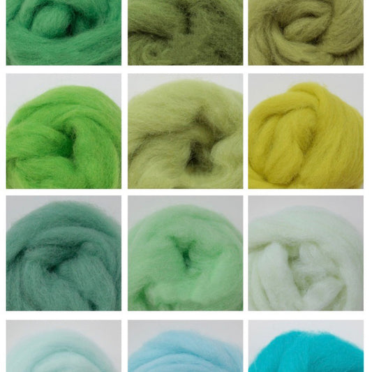 Needle felting supplies Spanish staple wool in 15 Animal colours , Perfect for Needle Felting/wet felting - 75g total