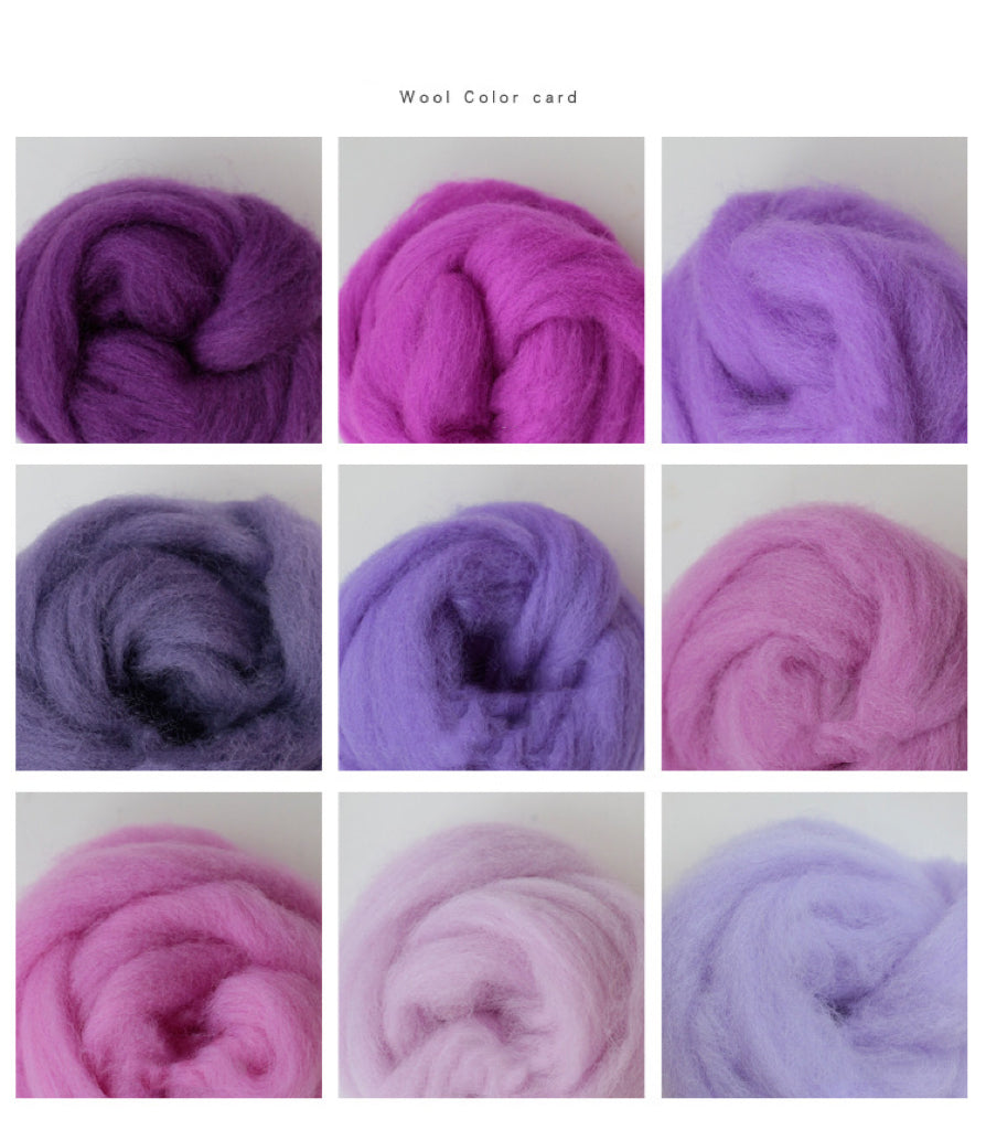 Needle felting supplies Spanish staple wool in 9 Animal colours , Perfect for Needle Felting/wet felting - 45g total