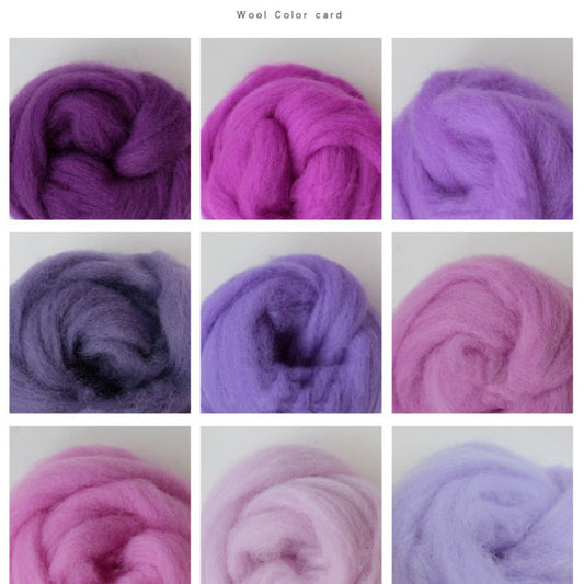 Needle felting supplies Spanish staple wool in 9 Animal colours , Perfect for Needle Felting/wet felting - 45g total