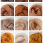 Needle felting supplies Spanish staple wool in 20 Animal colours , Perfect for Needle Felting/wet felting - 100g total