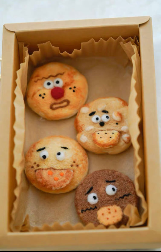 Needle Felting 《Cookies》Keychain Needle felted Handmade finished pruduct,needle 01
