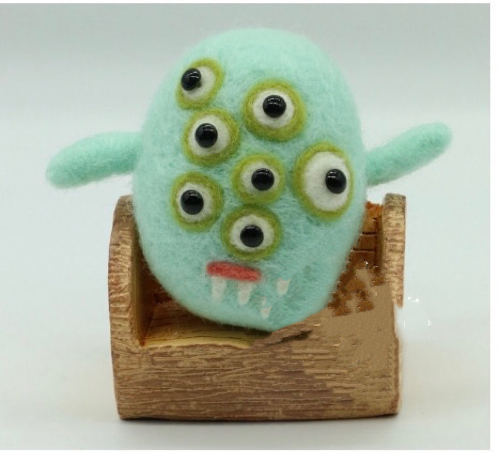 Needle Felting Animals《Monsters》needle felt Material Kit Handmade 1Set(3monsters),needle felting for beginners 039