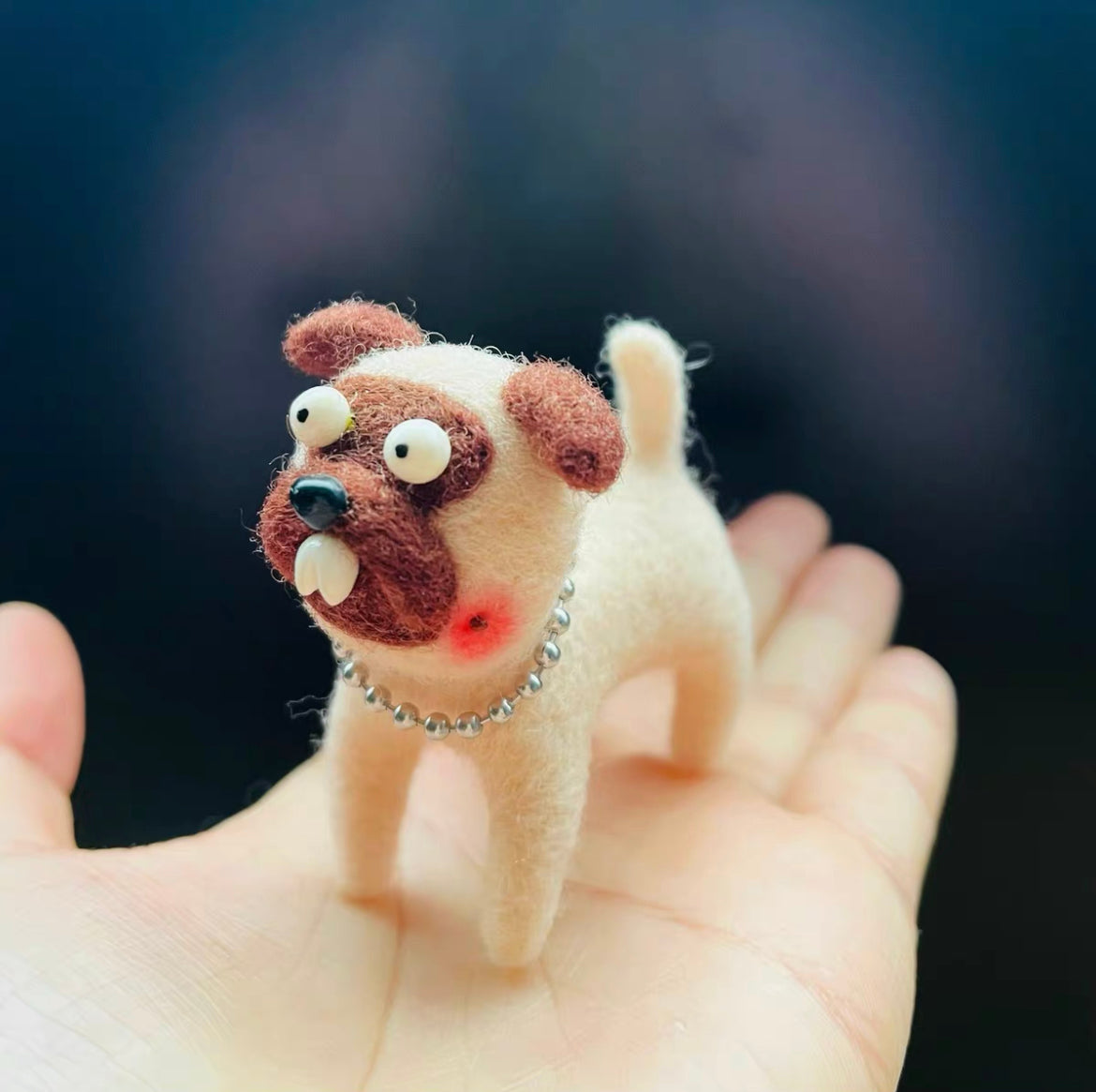 Needle Felt Wool ,Needle Felt Animals 《dog》Kit For Beginners. Handmade Craft Children's Gift , Felt Art 012